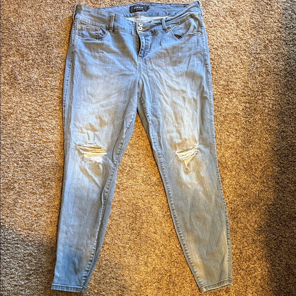Torrid Light Blue Distressed Skinny Jeans